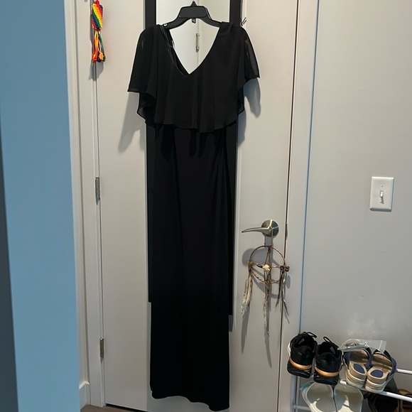 Connected Apparel Flutter Sleeve V-Neck Dress - Picture 3 of 7